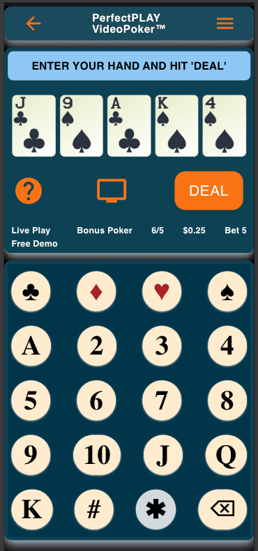 Screenshot of PerfectPLAY Live Play on phone
